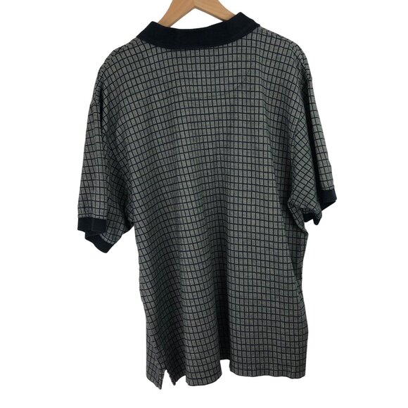 Crossings Mens Size XL Black & Brown Plaid Short Sleeve Polo Shirt - Picture 9 of 11
